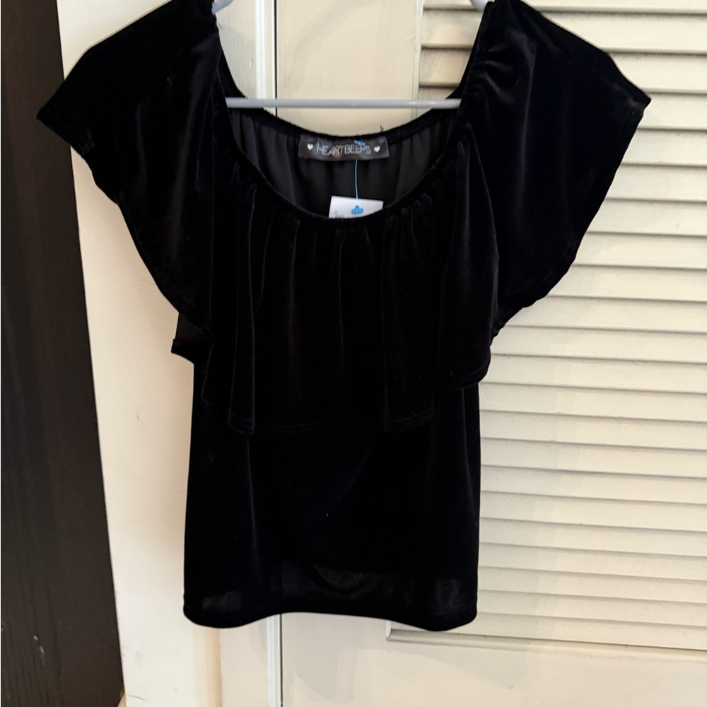 HeartSoul Black Velvet Women's Blouse